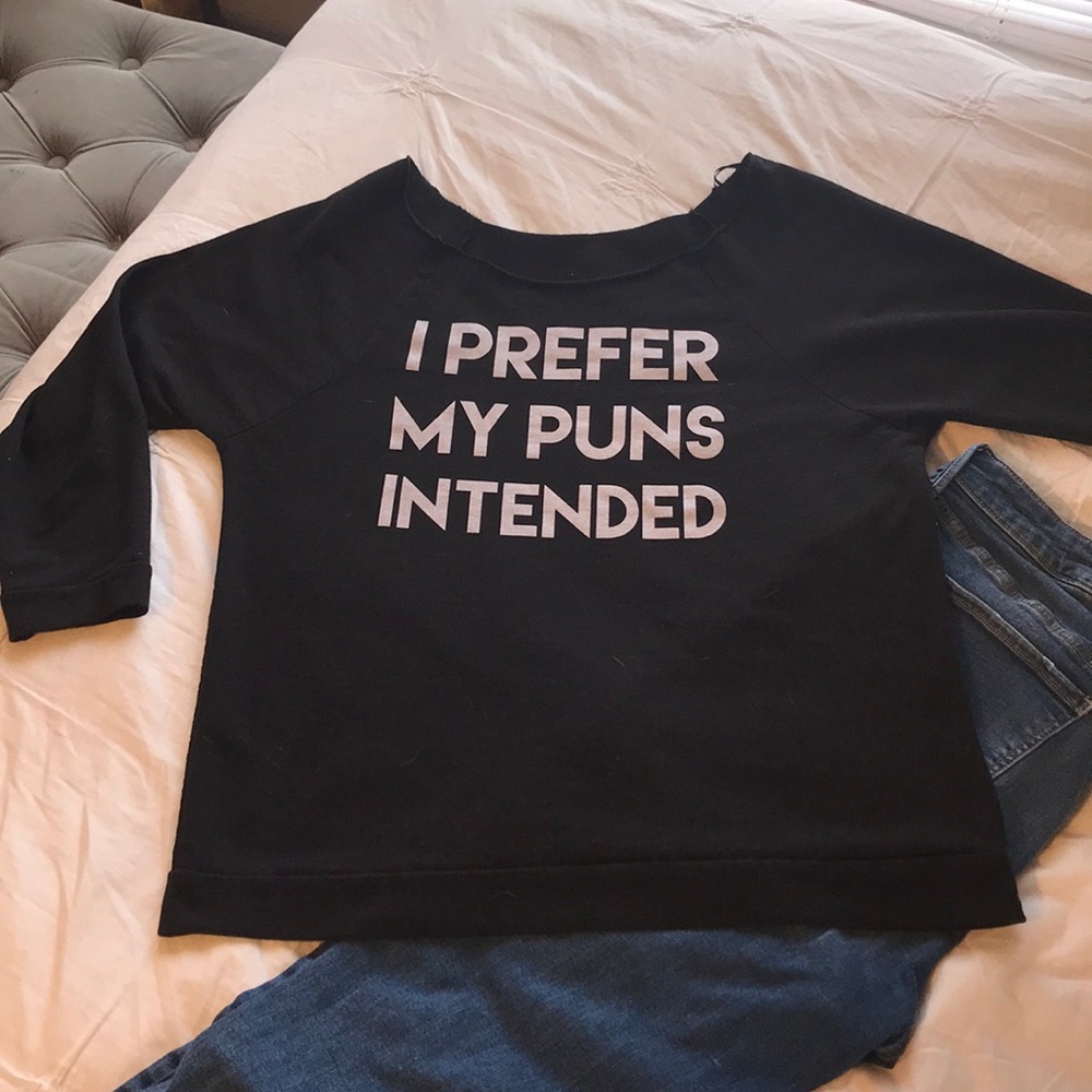 “I Prefer My Puns Intended” long-sleeve shirt